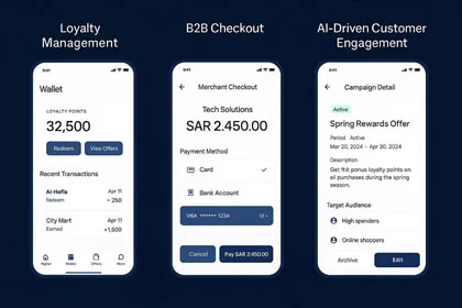 Ticketech iOS POS session mock: open ticket, tip, close, print receipt